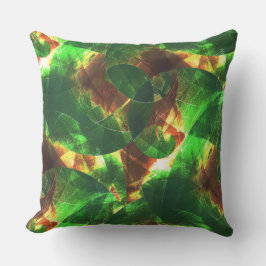 Messy überlappende, strukturierte grüne Spiralen Kissen