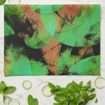 Messy überlappende texturierte Lachs grüne Spirale