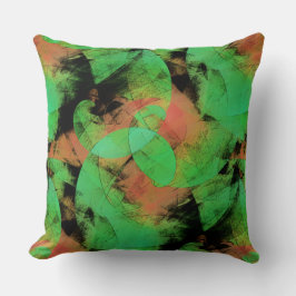 Messy überlappende texturierte Lachs-grüne Spirale Kissen