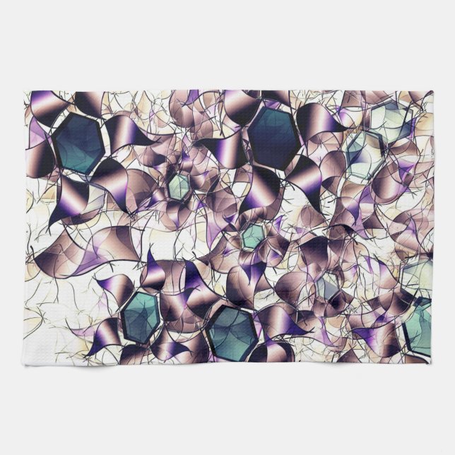 Messy virtuelle Blume in Gradiententönen Geschirrtuch (Horizontal)