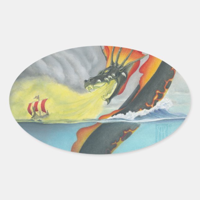 Mester Stoor Worm Ovaler Aufkleber (Vorderseite)