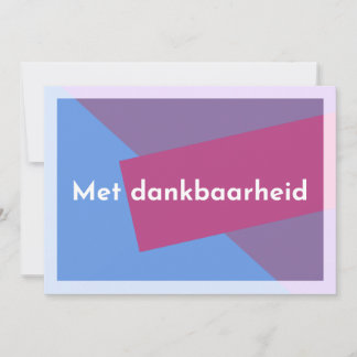 "Met dankbaarheid" Dankeskarte