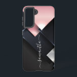 Metal 3-D Monogramm Pink Black Squares Samsung Galaxy Hülle<br><div class="desc">Das Design ist ein Foto und die Hüllen sind nicht mit echtem Glitzer, Sequinen, Metallen oder Holz gemacht. Dieses Design ist auch auf anderen Telefonmodellen erhältlich. Wählen Sie Gerätetyp aus, um andere iPhone-, Samsung Galaxy- oder Google-Hüllen zu sehen. Einige Stile können geändert werden, indem Sie Style auswählen, wenn dies eine...</div>