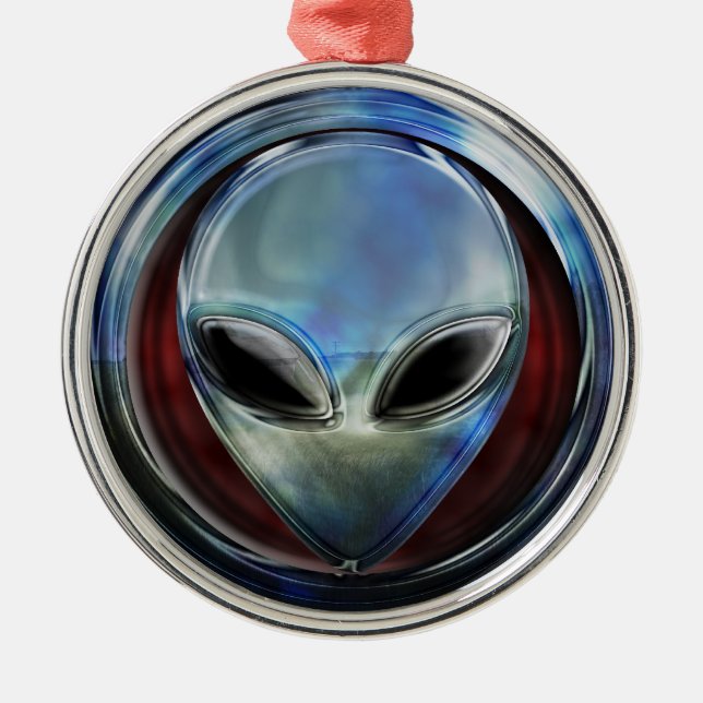 Metal Alien Head 03 Ornament (Vorne)