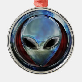 Metal Alien Head 03 Ornament Aus Metall