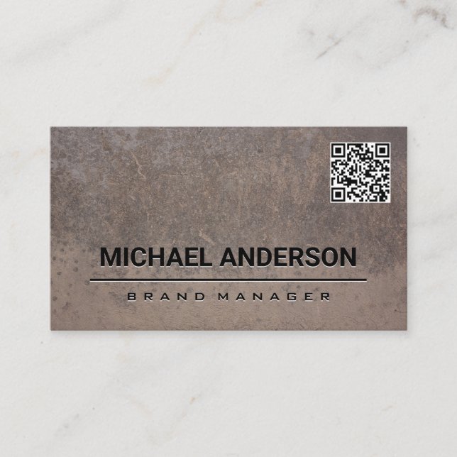 Metal aus gedrehter Textur | QR-Code Visitenkarte (Vorderseite)