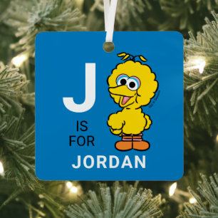 Métal B comme Big Bird   Ajoutez votre nom Ornement en c