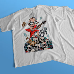 Metal Baby - glühende Augen & Gitarre T - Shirt