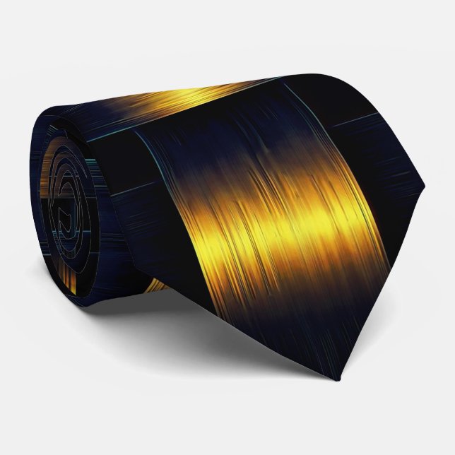 Metal Black Gold Neck Tie Krawatte (Gerollt)