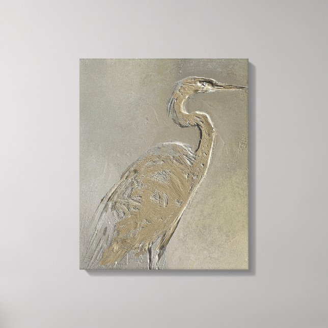 Metal Blue Heron Leinwanddruck (Vorderseite)