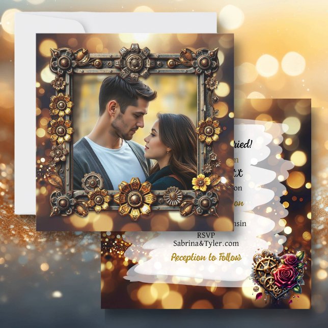 Metal-Blume Steampunk Personalisiert Hochzeit Einladung (Von Creator hochgeladen)