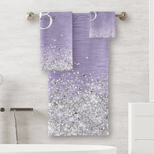 Métal brossé violet Parties scintillant d'argent N