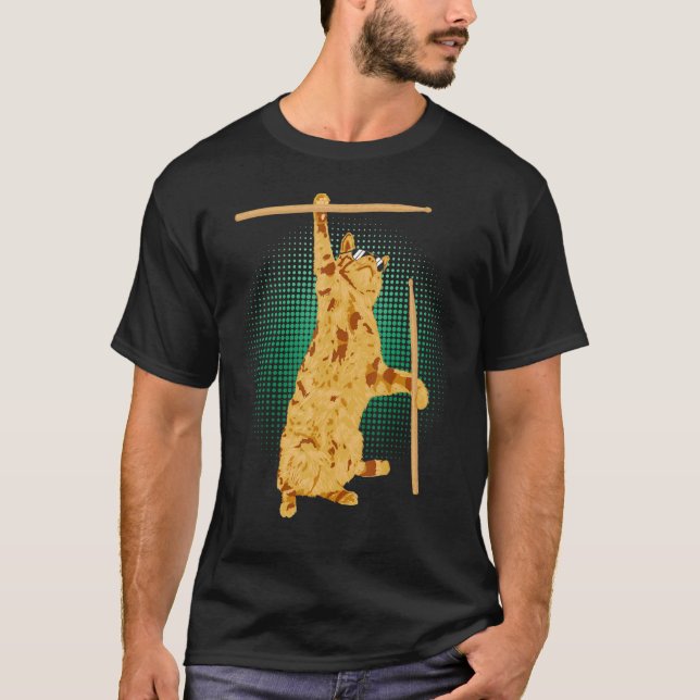 Metal Cat Drummer Drumstick Musiker Percussionist T-Shirt (Vorderseite)