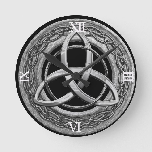 Metal Celtic Trinity Knot Runde Wanduhr (Vorderseite)