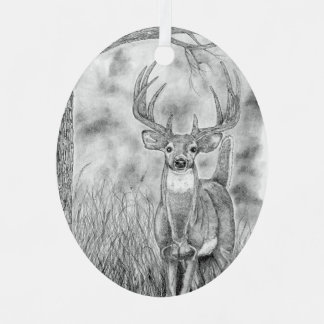 Métal Cerf en bois ornement céramique