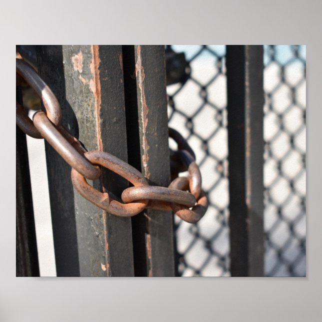 Metal Chain Link Fence Original NYC Photograph Poster (Vorne)