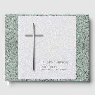 Metal Cross Stone 1 Grabmal-Gästebuch Gästebuch