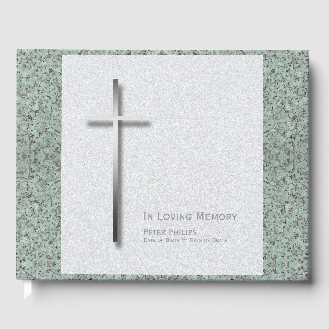 Metal Cross Stone 1 Grabmal-Gästebuch Gästebuch (Vorderseite)