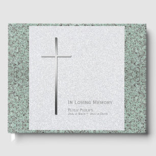 Metal Cross Stone 2 Beerdigung Memorial Gästebuch
