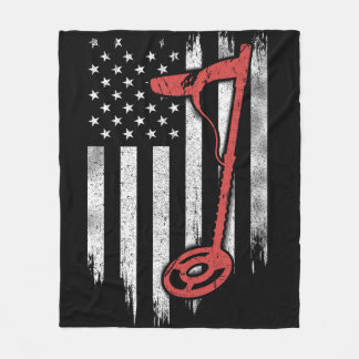 Metal Detection American Flag Fleecedecke