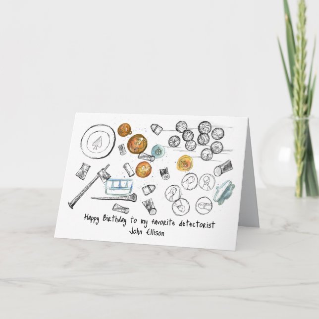 Metal Detection Happy Birthday Relics Individuelle Karte (Vorderseite)