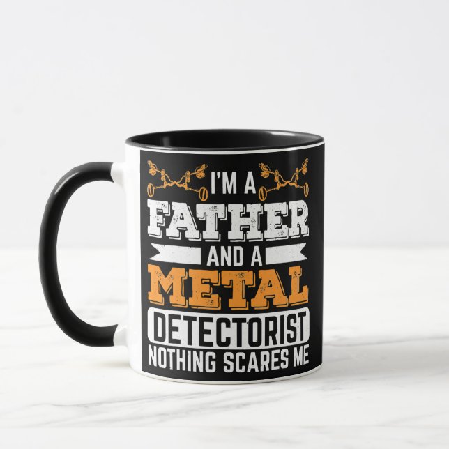 Metal Detectorist Dad Father Metal Detecting Tasse (Links)