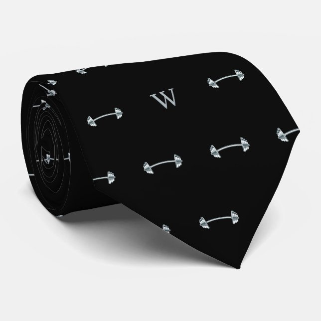 Metal Dumbells Weichteil Gym Lover Mit Monogramm B Krawatte (Gerollt)