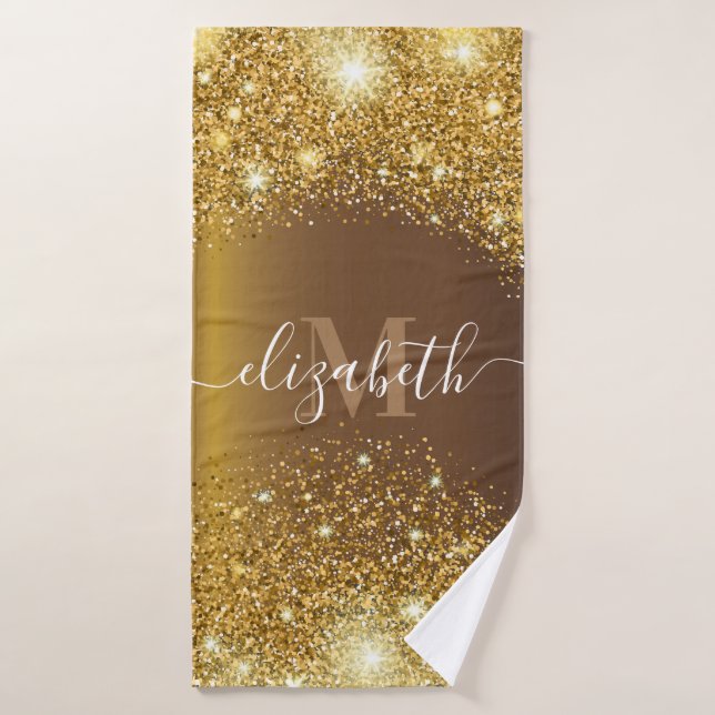 Métal et Parties scintillant d'or (Serviette de bain)