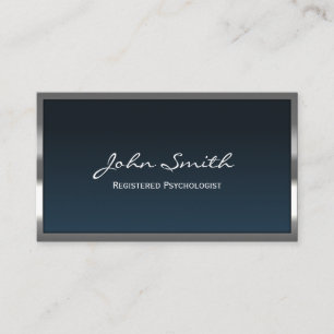 Metal Gerahmt Navy Blue Registered Psychologe Begleitkarte