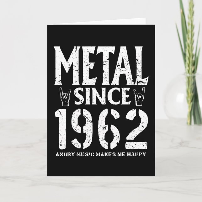 Metal Gift Birthday Vintage 1962 Karte (Vorderseite)