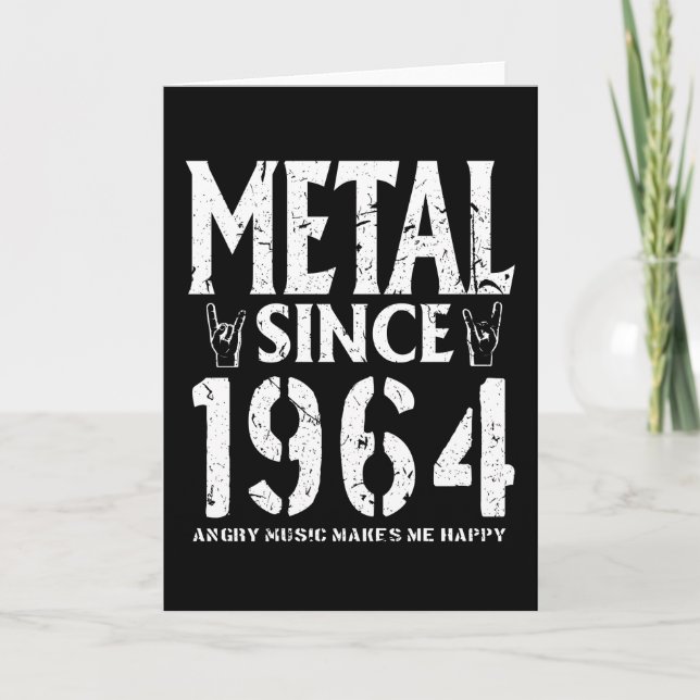 Metal Gift Birthday Vintage 1964 Karte (Vorderseite)