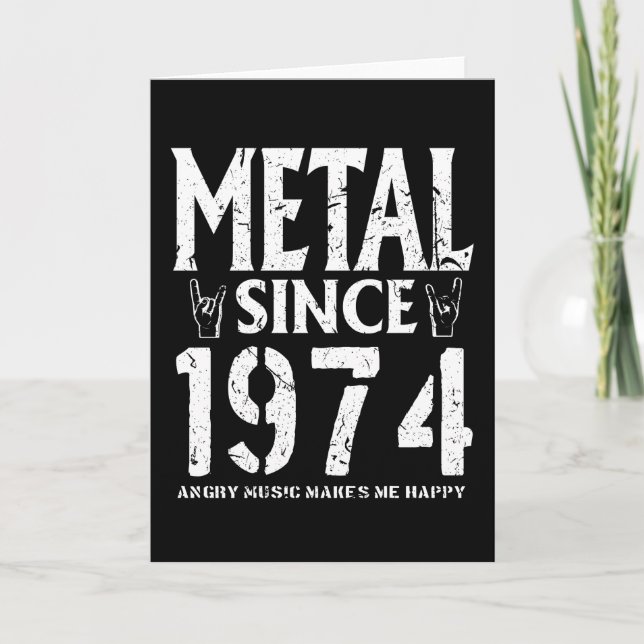 Metal Gift Birthday Vintage 1974 Karte (Vorderseite)