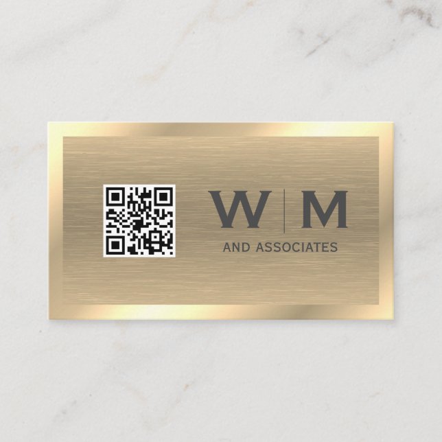 Metal Gold Textur | QR-CODE-Visitenkarte Visitenkarte (Vorderseite)