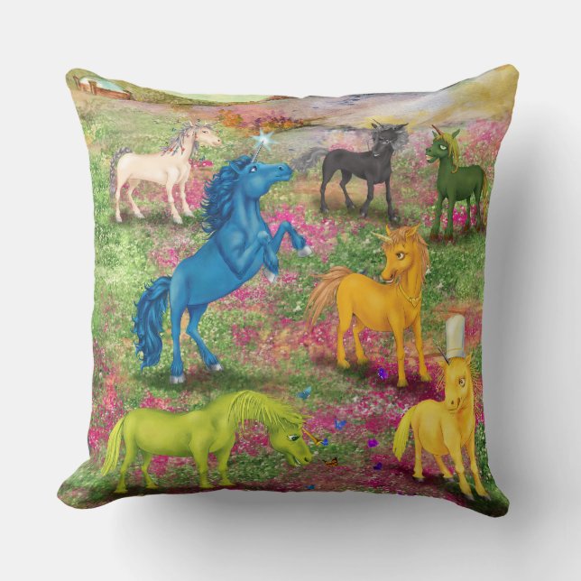 Metal Horn Unicorns Kissen (Vorderseite)
