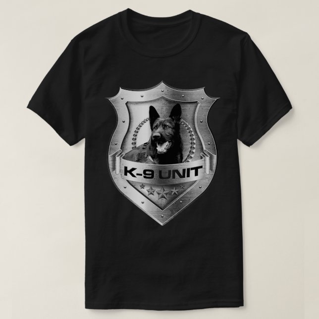 Metal K9 Unit Abzeichen German Shepherd T-Shirt (Design vorne)