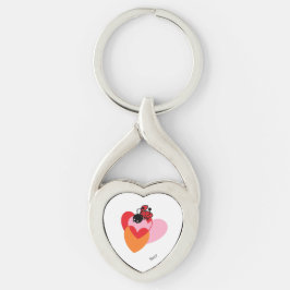 Metal Key Chain : Lady Bug of Hearts Schlüsselanhänger