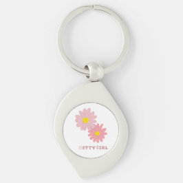 Metal keychain with a floral design schlüsselanhänger
