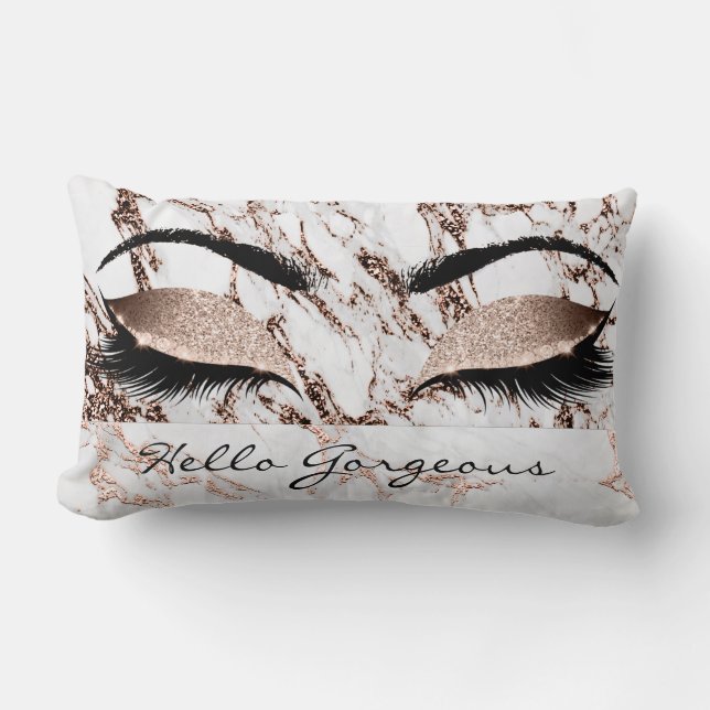 Metal Kupfer Marmor Makeup Lashes Lendenkissen (Vorderseite)