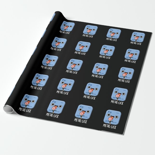 Metal-lick Funny Chemistry Metal Pun Dark BG Geschenkpapier (Ungerollt)