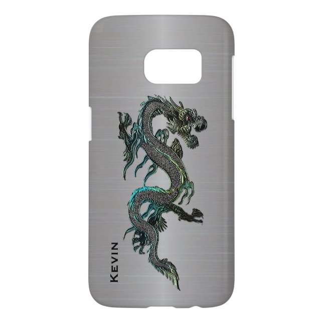 Metal Look Asian Dragon Samsung S7 coque (Dos)