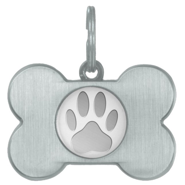 Metal-Look Dog Paw Print Tiermarke (Vorderseite)