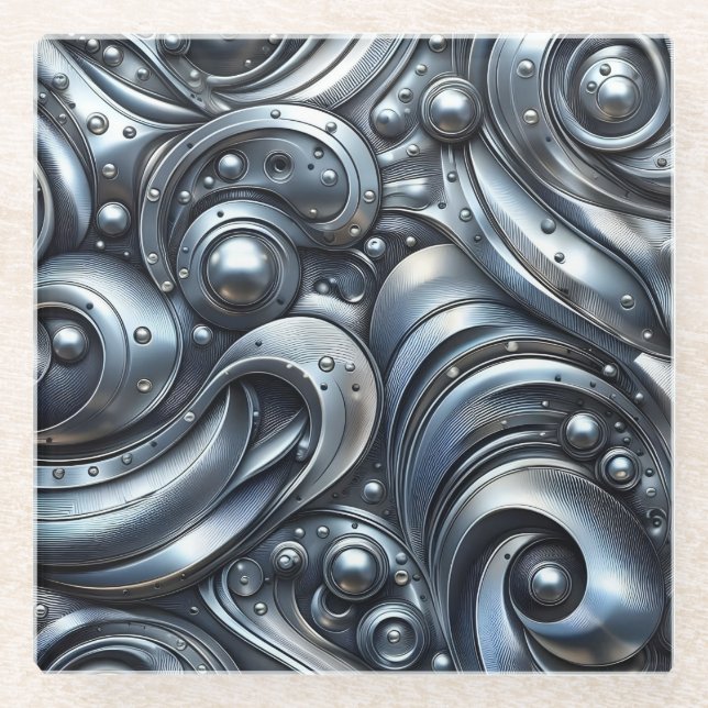 metal look, industrial style glasuntersetzer (Vorderseite)