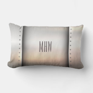 Metal Look Maßgeschneiderte Monogramm-Wurfkissen Kissen Für Draußen