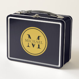 Metal Lunch Box mit Personalisierter Monogram und 