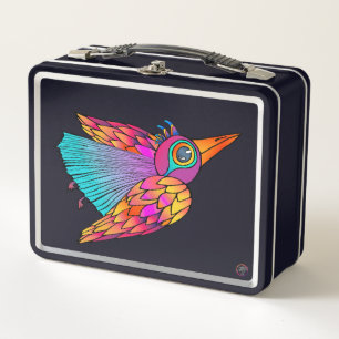Metal Lunchbox farbenfrohe Vogelkreatur