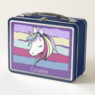 Metal Lunchbox mit niedlicher Einhornabbildungen