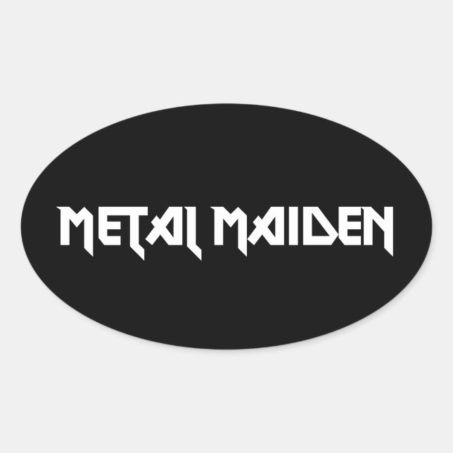 Metal Maiden Ovaler Aufkleber (Vorderseite)