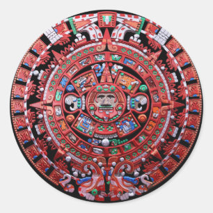 Metal Mayan Sunstone Calender Runder Aufkleber
