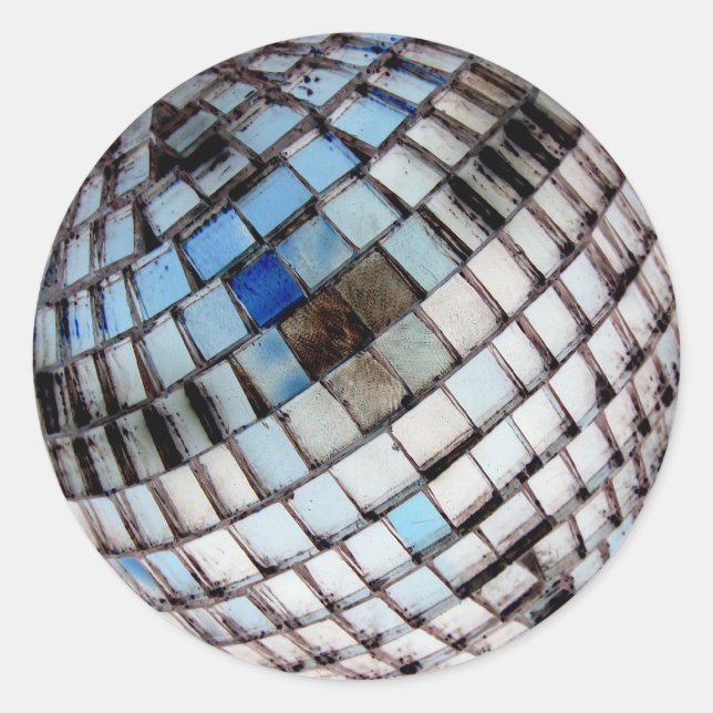 Metal Mirror Disco Ball Runder Aufkleber (Vorderseite)