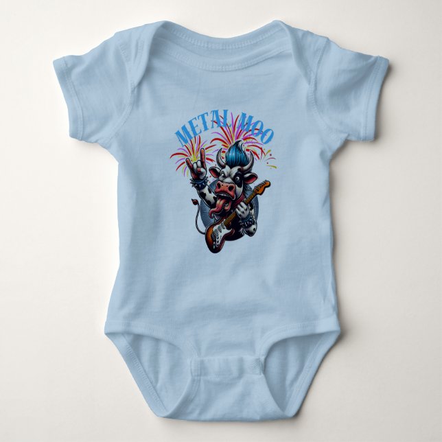    Metal Moo-d – Rockin' Cow with a Guitar Baby Strampler (Vorderseite)